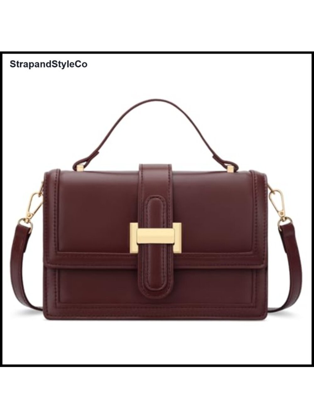 Vegan Leather Crossbody Bag Small Top Handle Purse Handbag